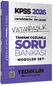  Yediiklim 2026 KPSS Ortaöğretim Ön Lisans Genel Yetenek Genel Kültür Tamamı Çözümlü Modüler Soru Bankası Seti