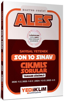 Yediiklim Yayınları ALES Master Serisi Sayısal Yetenek Tamamı Çözümlü Son 10 Sınav Çıkmış Sorular