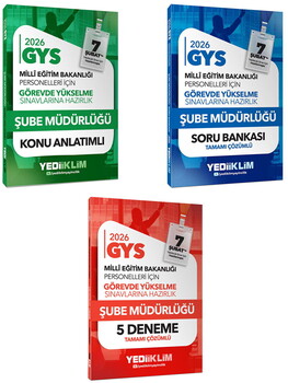 Yediiklim 2026 MEB GYS Şube Müdürlüğü Konu+Soru ve Deneme Seti 3 Kitap