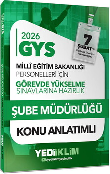  Yediiklim 2026 MEB GYS Şube Müdürlüğü Konu+Soru ve Deneme Seti 3 Kitap