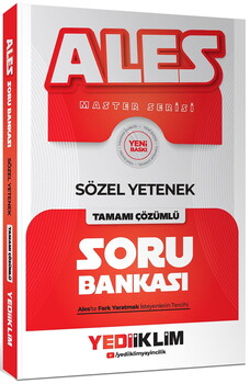  Yediiklim Yayınları ALES Master Serisi Sayısal-Sözel Yetenek Tamamı Çözümlü Soru Bankası Seti 2 Kitap