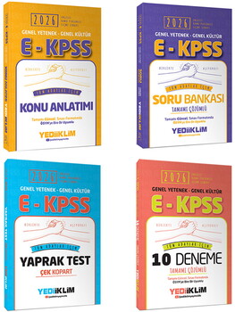 Yediiklim 2026 EKPSS GK-GY Tüm Dersler Konu-Soru-Deneme ve Yaprak Test Seti 4 Kitap