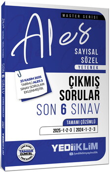 Yediiklim 2026 ALES  Sayısal Sözel Yetenek Tamamı Çözümlü Son 6 Sınav Çıkmış Sorular