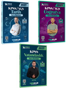 Yediiklim 2027 KPSS Atölye Serisi Genel Kültür Tamamı Video Çözümlü Soru Bankası Seti 3 Kitap