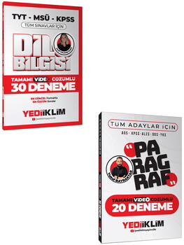 Yediiklim Tüm Adaylar için Dil Bilgisi 30 Deneme ve Paragraf 20 Deneme Tamamı Video Çözümlü Set