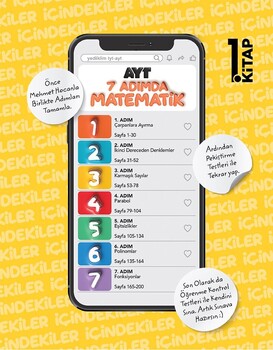  Yediiklim AYT Yedi Adımda Temelden Zirveye Matematik Tamamı Video Konu Anlatımlı ve Tamamı Video Çözümlü Soru Bankası 1.Kitap