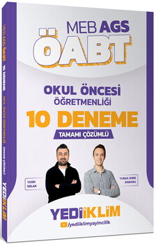 Yediiklim Yayınları MEB AGS ÖABT Okul Öncesi Öğretmenliği Tamamı Çözümlü 10 Deneme 