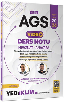 Yediiklim 2026 MEB AGS Mevzuat ve Anayasa Video Anlatımlı Ders Notu