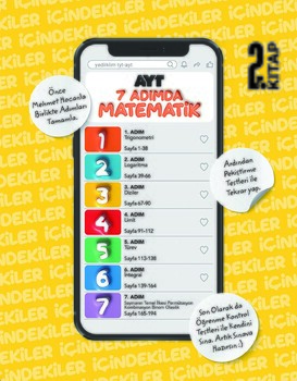  Yediiklim  AYT Yedi Adımda Temelden Zirveye Matematik Tamamı Video Konu Anlatımlı ve Tamamı Video Çözümlü Soru Bankası 2.Kitap