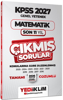  Yediiklim 2027 KPSS GY-GK Lisans Konularına Göre Tamamı Çözümlü Son 11 Yıl Çıkmış Sorular Seti 5 Kitap