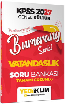 Yediiklim Yayınları 2027 KPSS Genel Kültür Bumerang Serisi Vatandaşlık Tamamı Çözümlü Soru Bankası