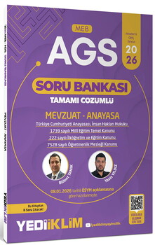 Yediiklim 2026 MEB AGS Mevzuat ve Anayasa Tamamı Çözümlü Soru Bankası
