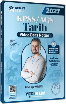 Yediiklim Yayınları 2027 KPSS AGS Atölye Serisi Genel Kültür Tarih Video Ders Notları