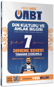 Yediiklim Yayınları 2027 MEB AGS ÖABT Yakut Din Kültürü Ve Ahlak Bilgisi Tamamı Çözümlü 7 Deneme Sınavı