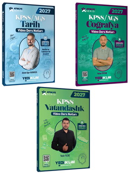 Yediiklim 2027 KPSS Atölye Serisi Genel Kültür Tarih Coğrafya Vatandaşlık Video Ders Notları 3 lü Set