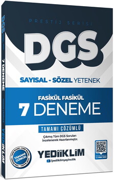 Yediiklim 2026 DGS Prestij Serisi Sayısal Sözel Yetenek Tamamı Çözümlü Fasikül Fasikül 7 Deneme