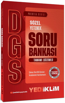 Yediiklim Yayınları 2027 DGS Prestij Serisi Sözel Yetenek Tamamı Çözümlü Soru Bankası