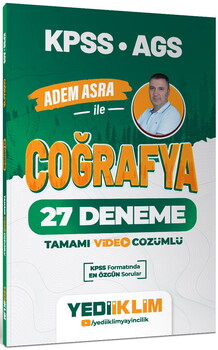 Yediiklim Yayınları 2027 KPSS AGS Adem Asra ile Coğrafya Tamamı Video Çözümlü 27 Deneme
