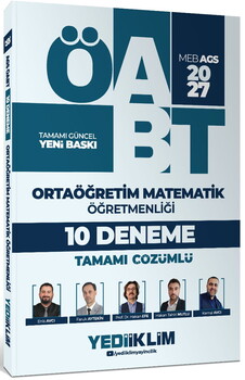 Yediiklim Yayınları 2027 MEB AGS ÖABT Ortaöğretim Matematik Öğretmenliği Tamamı Çözümlü 10 Deneme