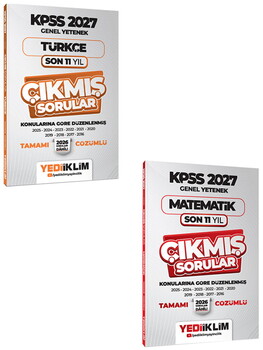 Yediiklim 2027 KPSS Genel Yetenek Lisans Konularına Göre Tamamı Çözümlü Son 11 Yıl Çıkmış Sorular Seti 2 Kitap
