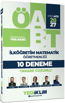 Yediiklim Yayınları 2027 MEB AGS ÖABT İlköğretim Matematik Öğretmenliği Tamamı Çözümlü 10 Deneme