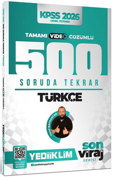 Yediiklim Yayınları 2026 Kpss Son Viraj Serisi Türkçe Tamamı Video Çözümlü 500 Soruda Genel Tekrar Kampı