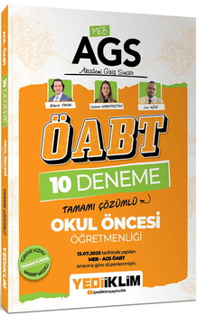 Yediiklim AGS ÖABT Okul Öncesi Öğretmenliği Tamamı Çözümlü 10 Deneme Sınavı