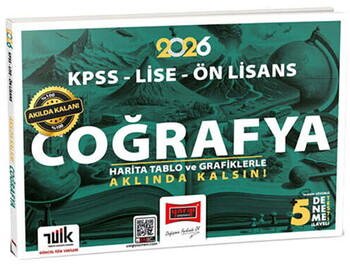 Yargı Yayınları 2026 KPSS Lise Ön Lisans Akılda Kalan Coğrafya Harita Tablo ve Grafiklerle 5 Deneme İlaveli