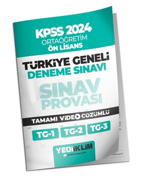 Yediiklim Yayınları 2024 KPSS Türkiye Geneli Ortaöğretim-Önlisans ( 1-2-3 ) Deneme Sınavları Tamamı Video Çözümlü