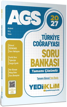 Yediiklim Yayınları 2027 MEB AGS Türkiye Coğrafyası Tamamı Çözümlü Soru Bankası