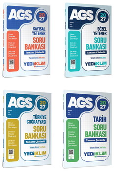 Yediiklim Yayınları 2027 MEB AGS Tamamı Çözümlü Soru Bankası Seti 4 Kitap