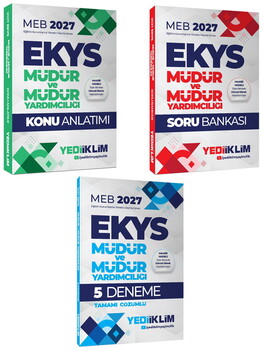 Yediiklim Yayınları 2027 MEB EKYS Müdür  ve Müdür Yardımcılığı Konu+Soru+5 Deneme Seti