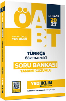 Yediiklim Yayınları 2027 MEB AGS ÖABT Türkçe Öğretmenliği Tamamı Çözümlü Soru Bankası