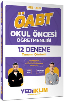 Yediiklim Yayınları 2027 MEB AGS ÖABT Okul Öncesi Öğretmenliği Tamamı Çözümlü 12 Deneme