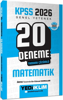  Yediiklim 2026 KPSS Genel Yetenek Türkçe Matematik Tamamı Çözümlü 20 Deneme Seti 2 Kitap