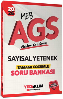 Yediiklim Yayınları 2026 MEB AGS Sayısal Yetenek Tamamı Çözümlü Soru Bankası