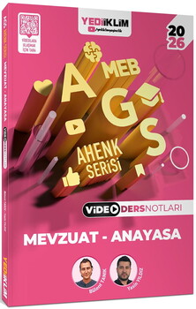  Yediiklim 2026 MEB AGS Ahenk Serisi Eğitimin Temelleri-Eğitim Sisteminin Genel Yapısı-Mevzuat Anayasa Video Ders Notları Seti 3