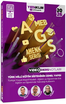 Yediiklim 2026 MEB AGS Ahenk Serisi Eğitimin Temelleri-Eğitim Sisteminin Genel Yapısı-Mevzuat Anayasa Video Ders Notları Seti 3