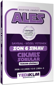 Yediiklim Yayınları ALES Master Serisi Sayısal Sözel Yetenek Tamamı Çözümlü Son 6 Sınav Çıkmış Sorular
