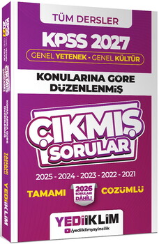 Yediiklim 2027 KPSS Tüm Dersler GY-GK Konularına Göre Düzenlenmiş Tamamı Çözümlü Çıkmış Sorular