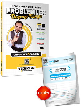 Yediiklim Yayınları KPSS-AGS-DGS-ALES Problemler Tamamı Video Çözümlü Deneme Kampı (60 Deneme)+ TG Deneme Hediye