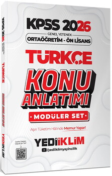  Yediiklim Yayınları 2026 KPSS Ortaöğretim Ön Lisans Genel Yetenek Genel Kültür Konu Anlatımlı Modüler Set