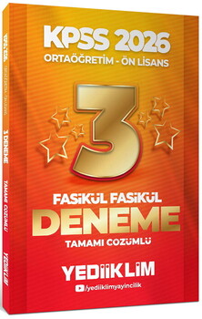  Yediiklim 2026 KPSS Ortaöğretim Ön Lisans Net Arttıran Deneme Seti