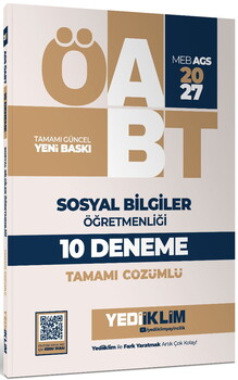 Yediiklim Yayınları 2027 MEB AGS ÖABT Sosyal Bilgiler Öğretmenliği Tamamı Çözümlü 10 Deneme